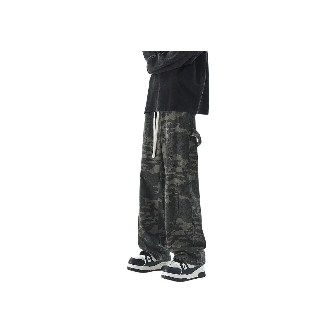 Menglaini Jeans Unisex Camouflage
