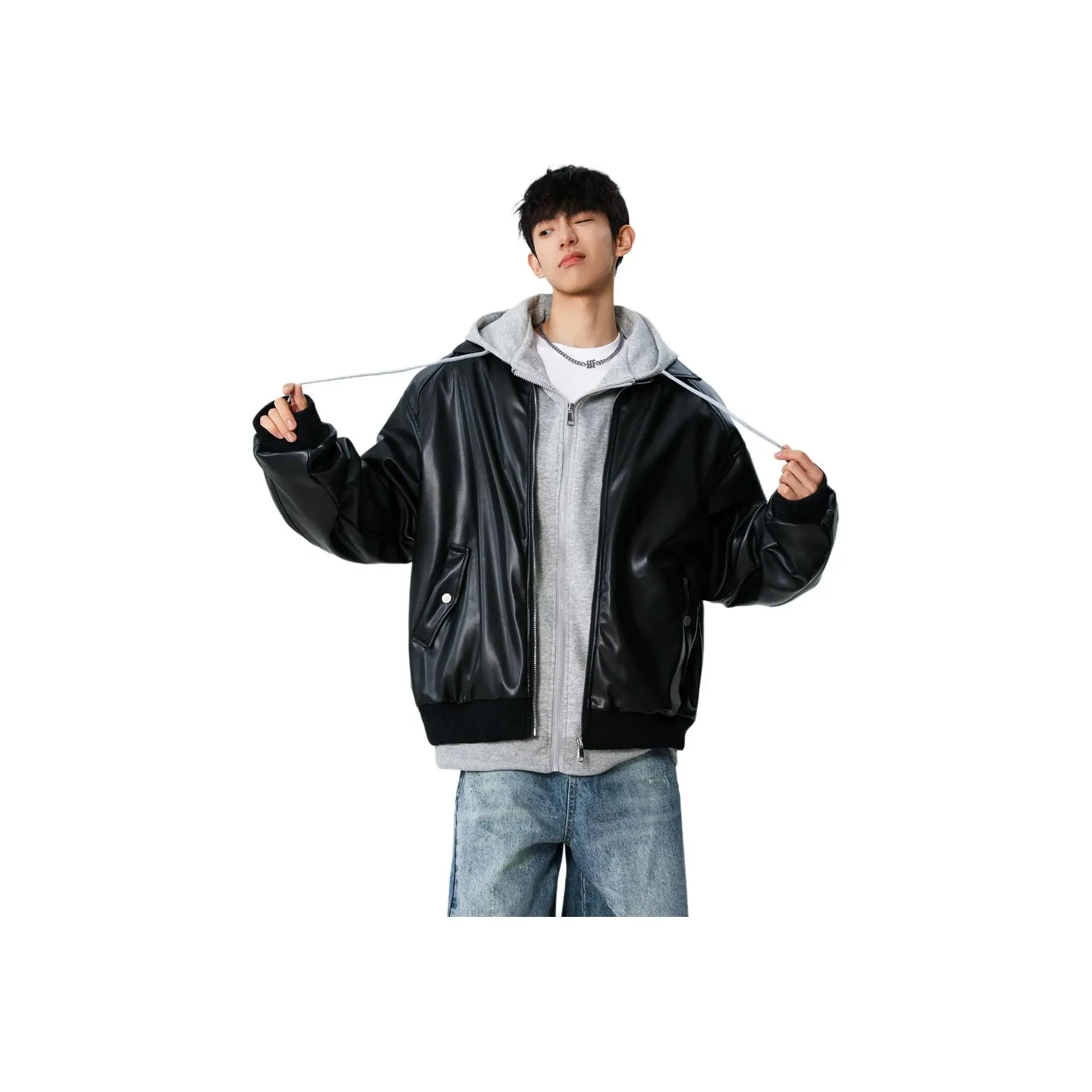 RKVC Leather Jacket Unisex Black