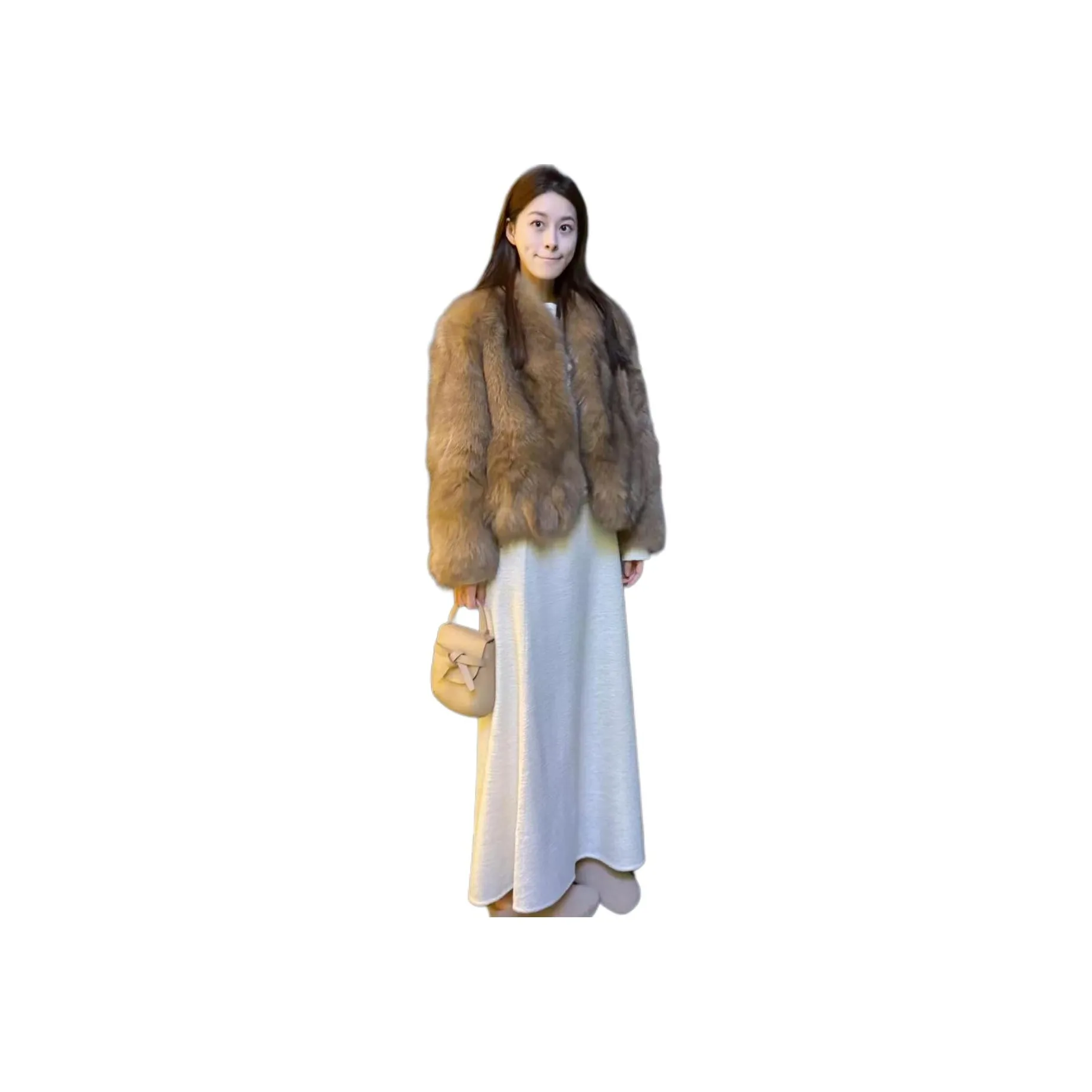 Aghr Янтарно-коричневый Женские Меховые изделия