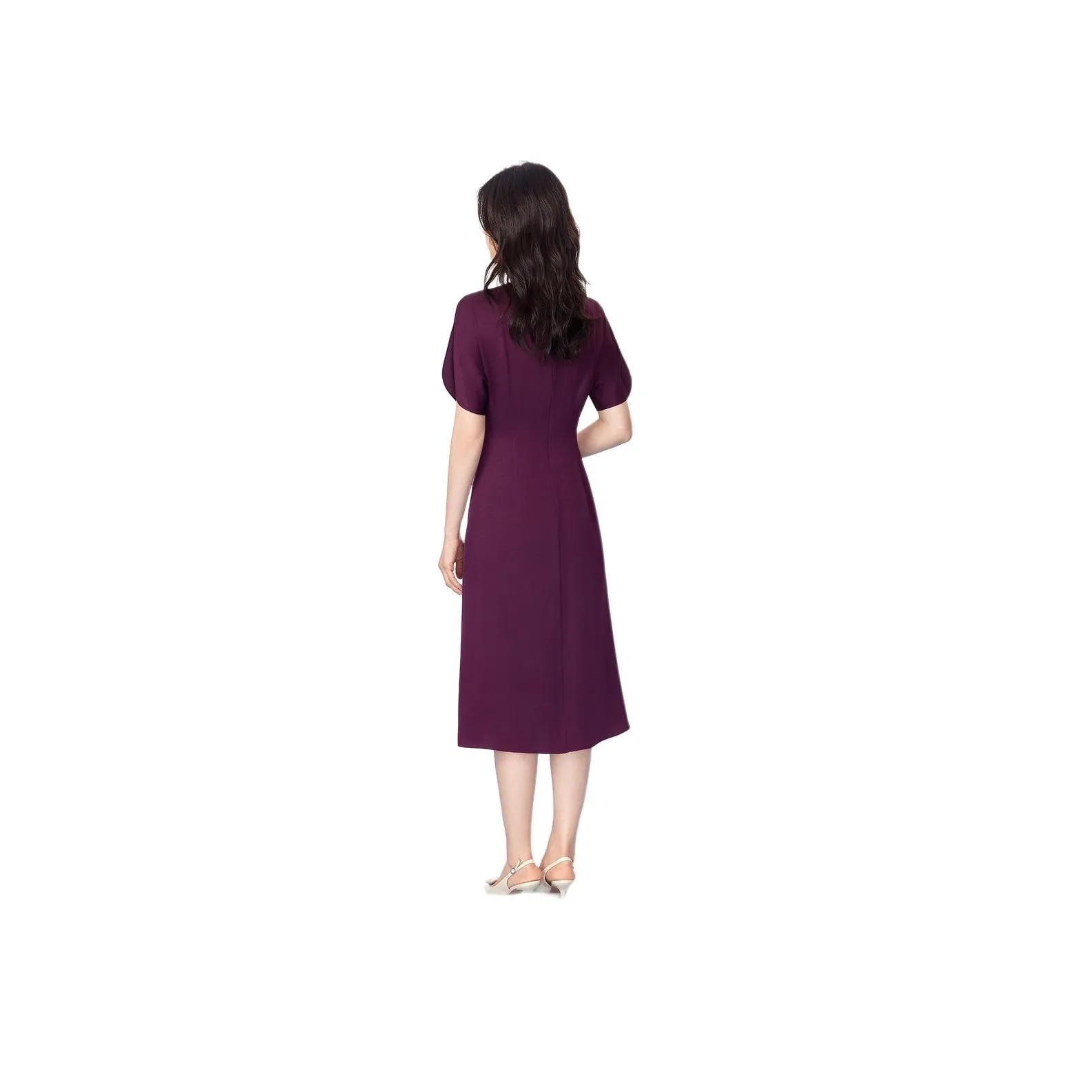BBLLUUEE Short Sleeved Dress Women's Rose Purple
