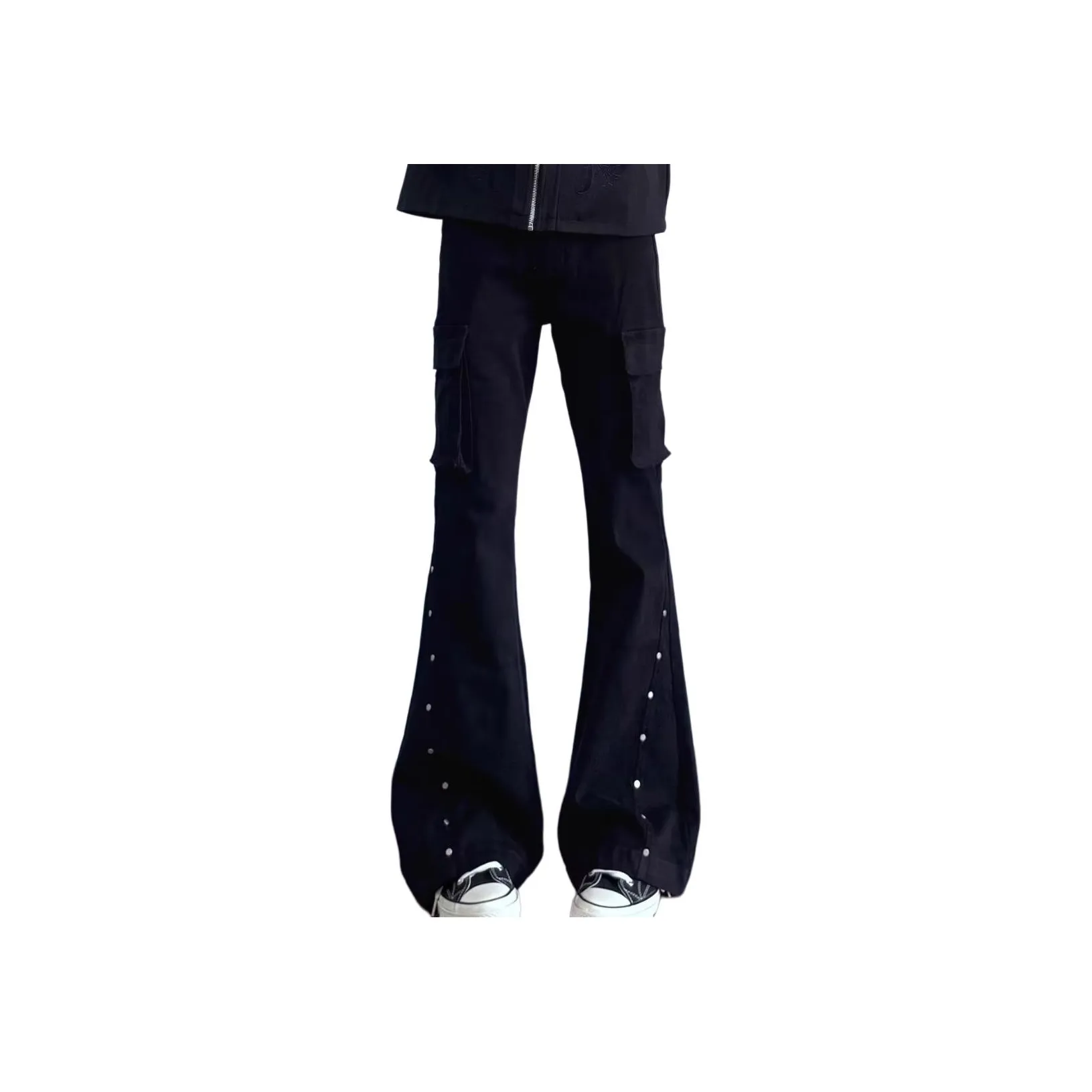 UOOHE Черные Унисекс Джинсы