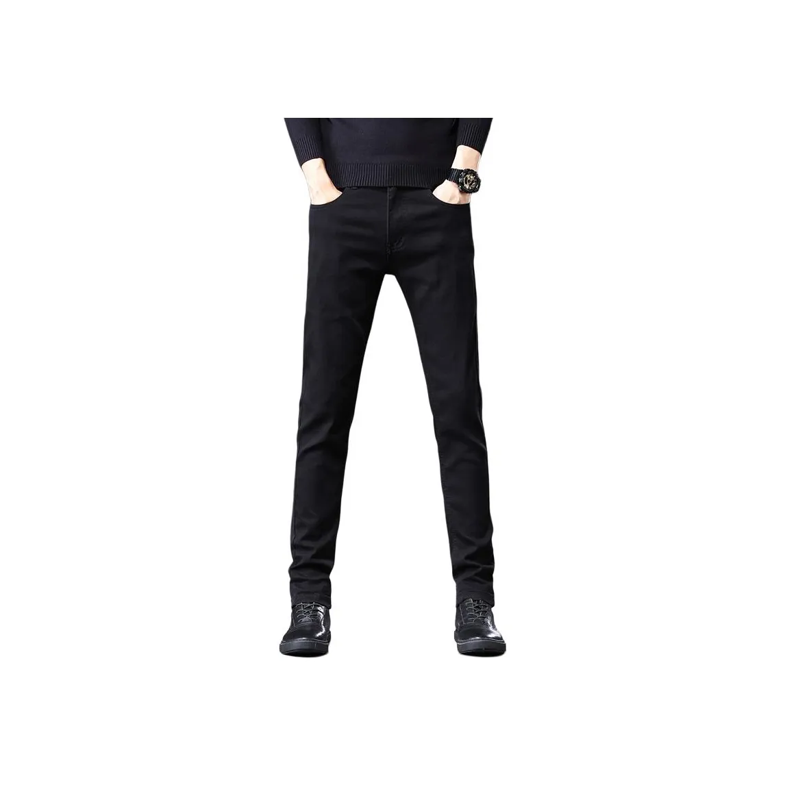 YUQIAN Черные Мужские Джинсы