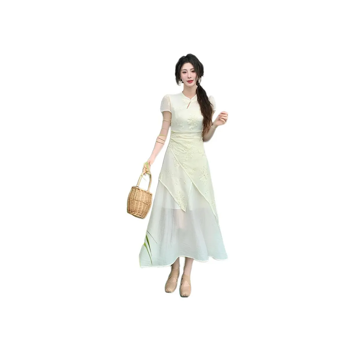 Wick buen Белый Женские Ципао