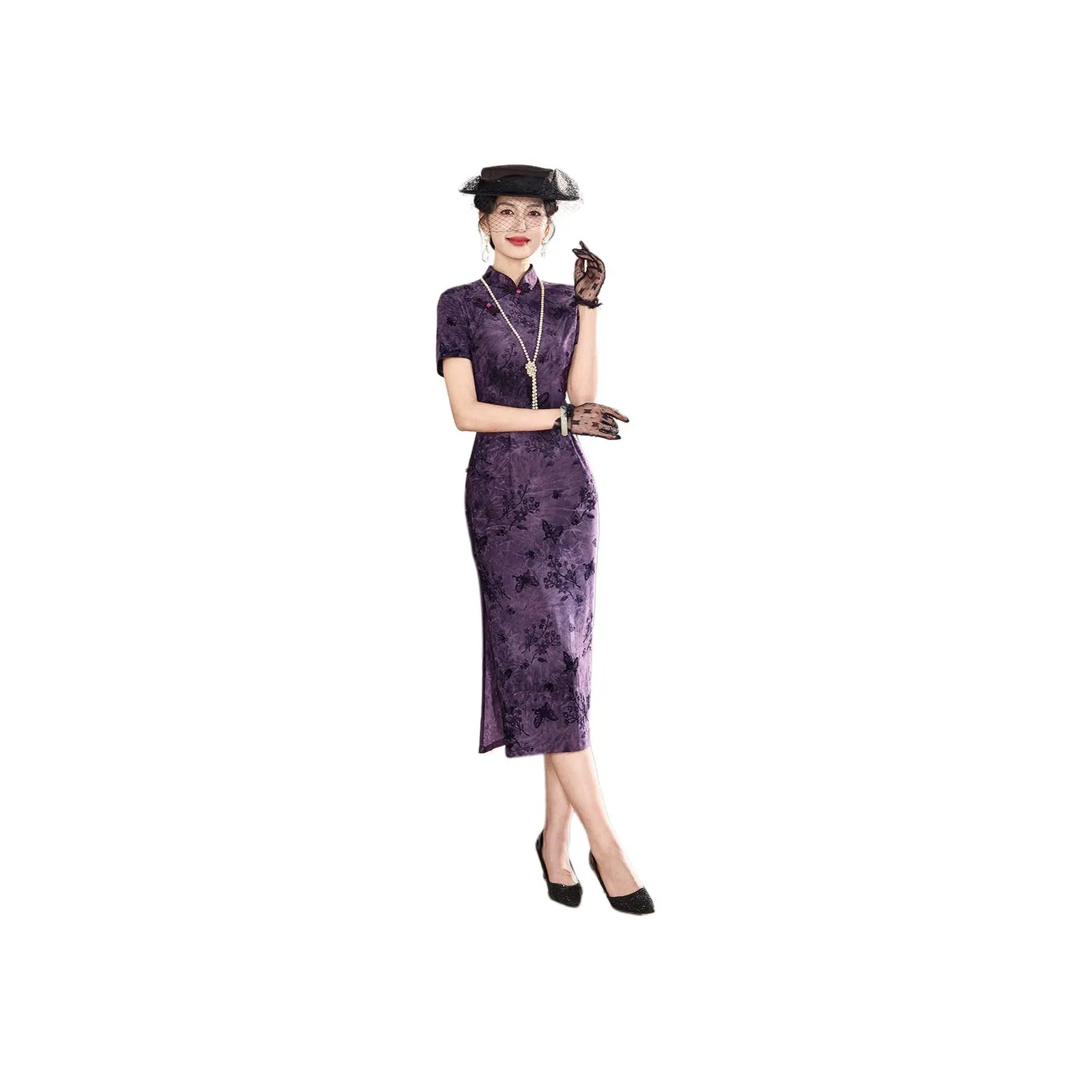 ENEESSI Spring Summer Release Cheongsam Women's Purple, Gray