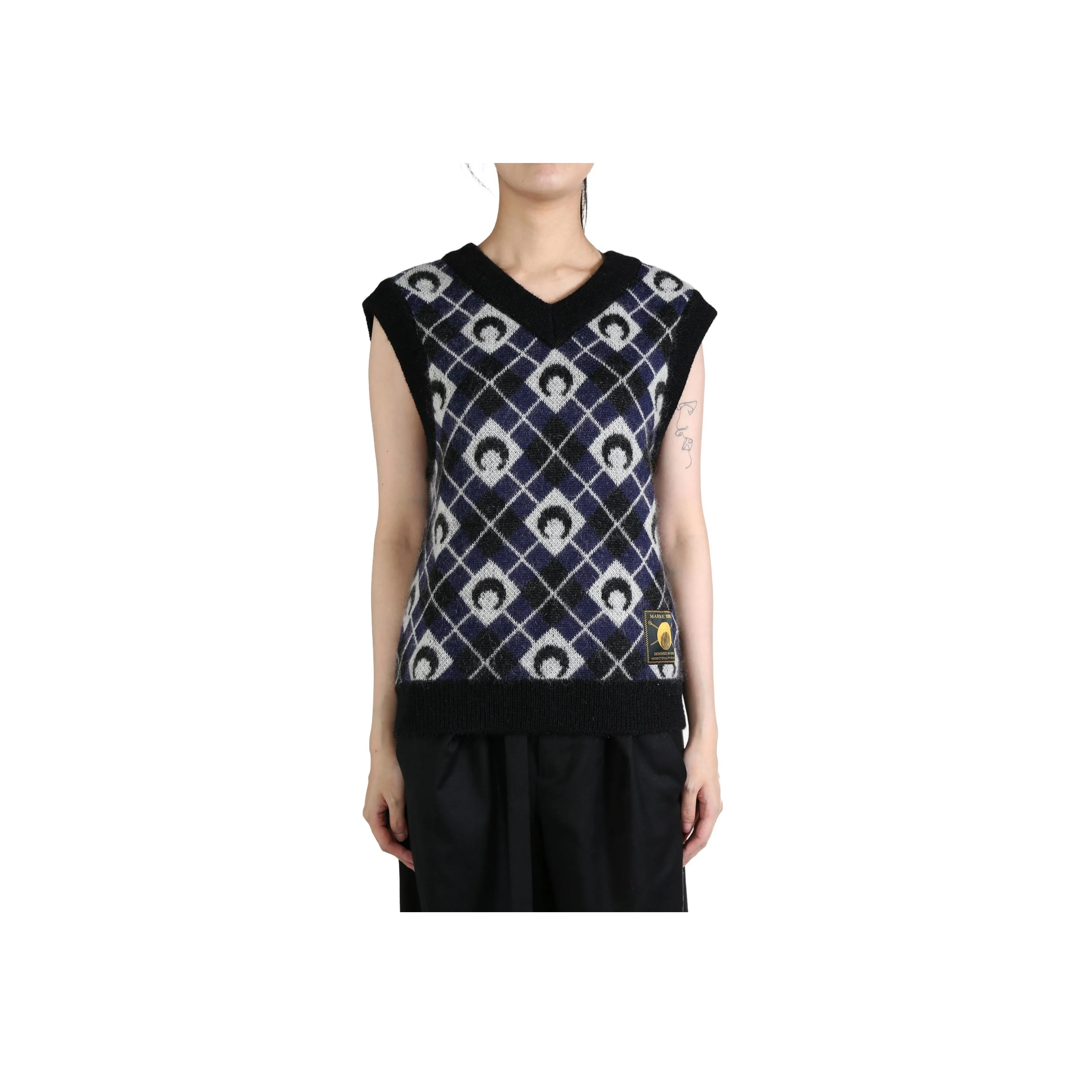 Marine Serre Moon pattern Knit Vest