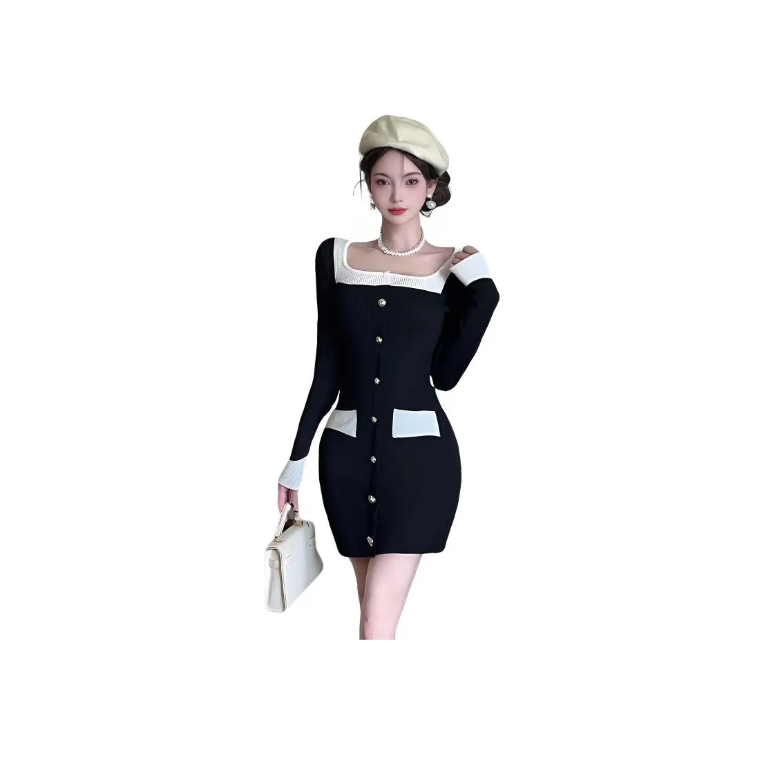 BVODE Длинное платье с длинными рукавами женское