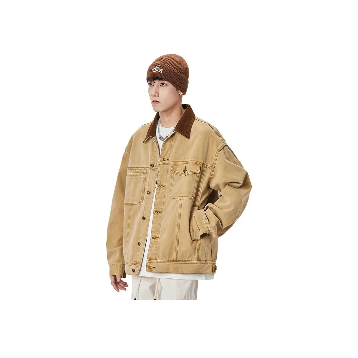 ALL IN Denim Jackets Unisex Khaki
