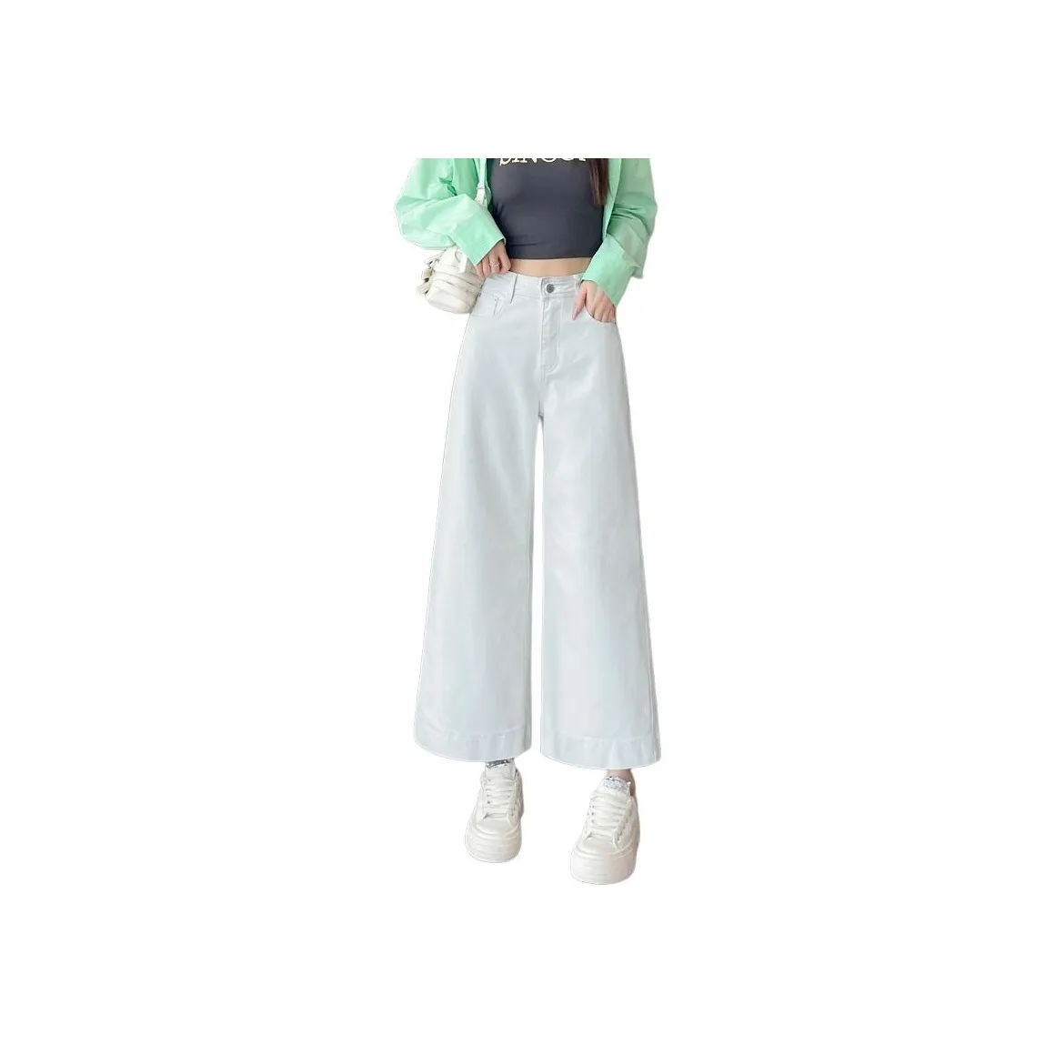 SITOL Jeans Women's Milk Mustard Green