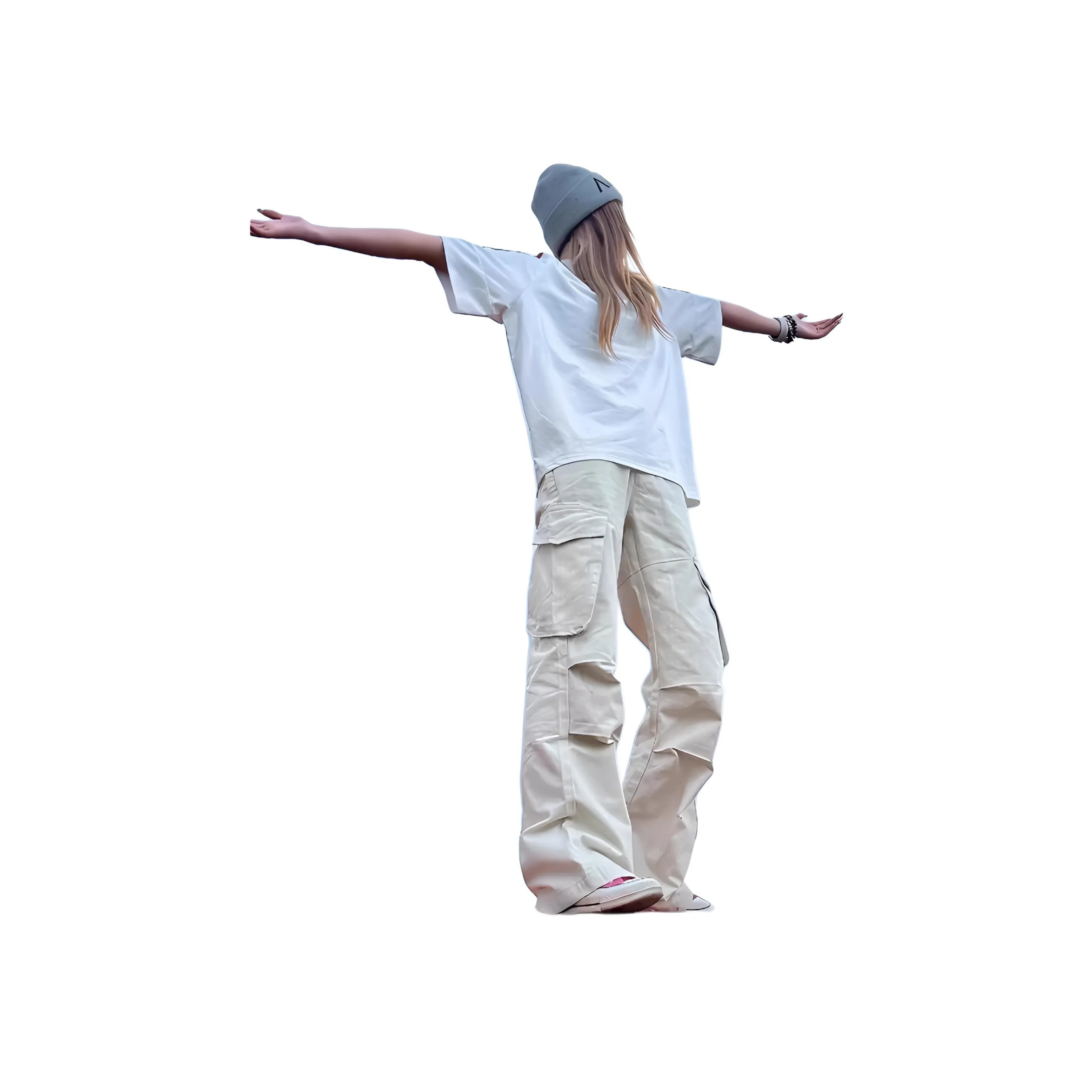 PISYPOX Белые унисекс джинсы