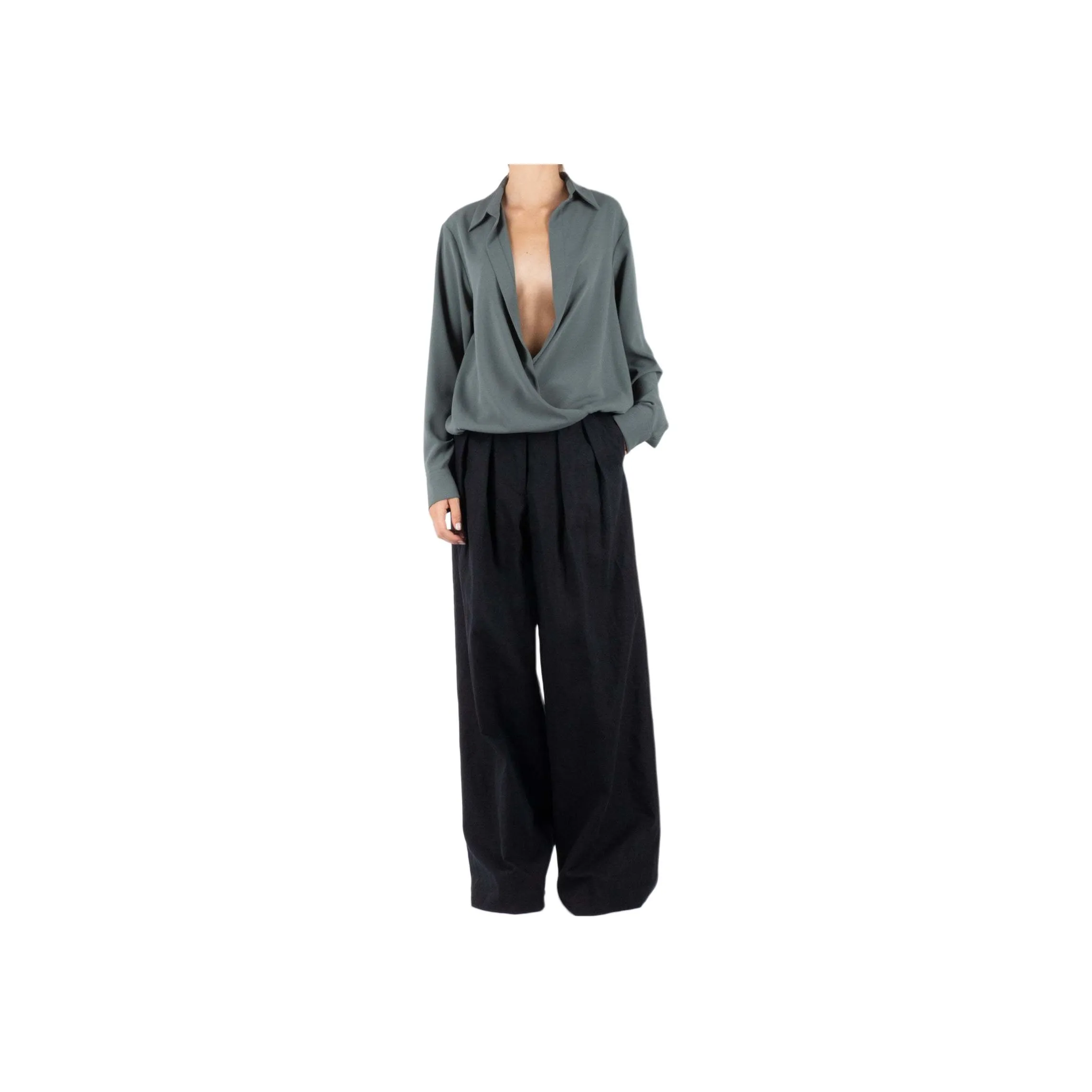 DRIES VAN NOTEN Long Sleeved V Neck Shirt