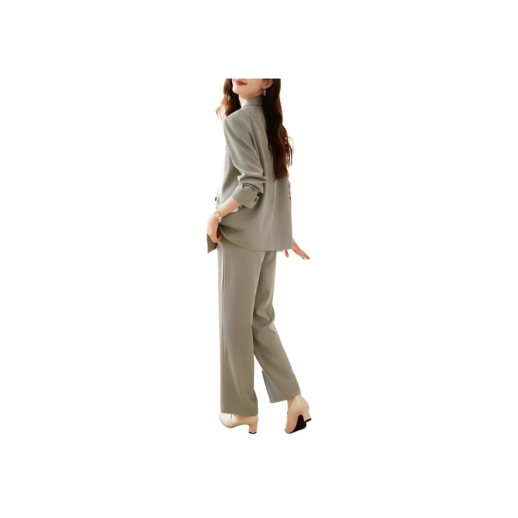 Mo Han Yi Mei Business Suit Women's Gray Green
