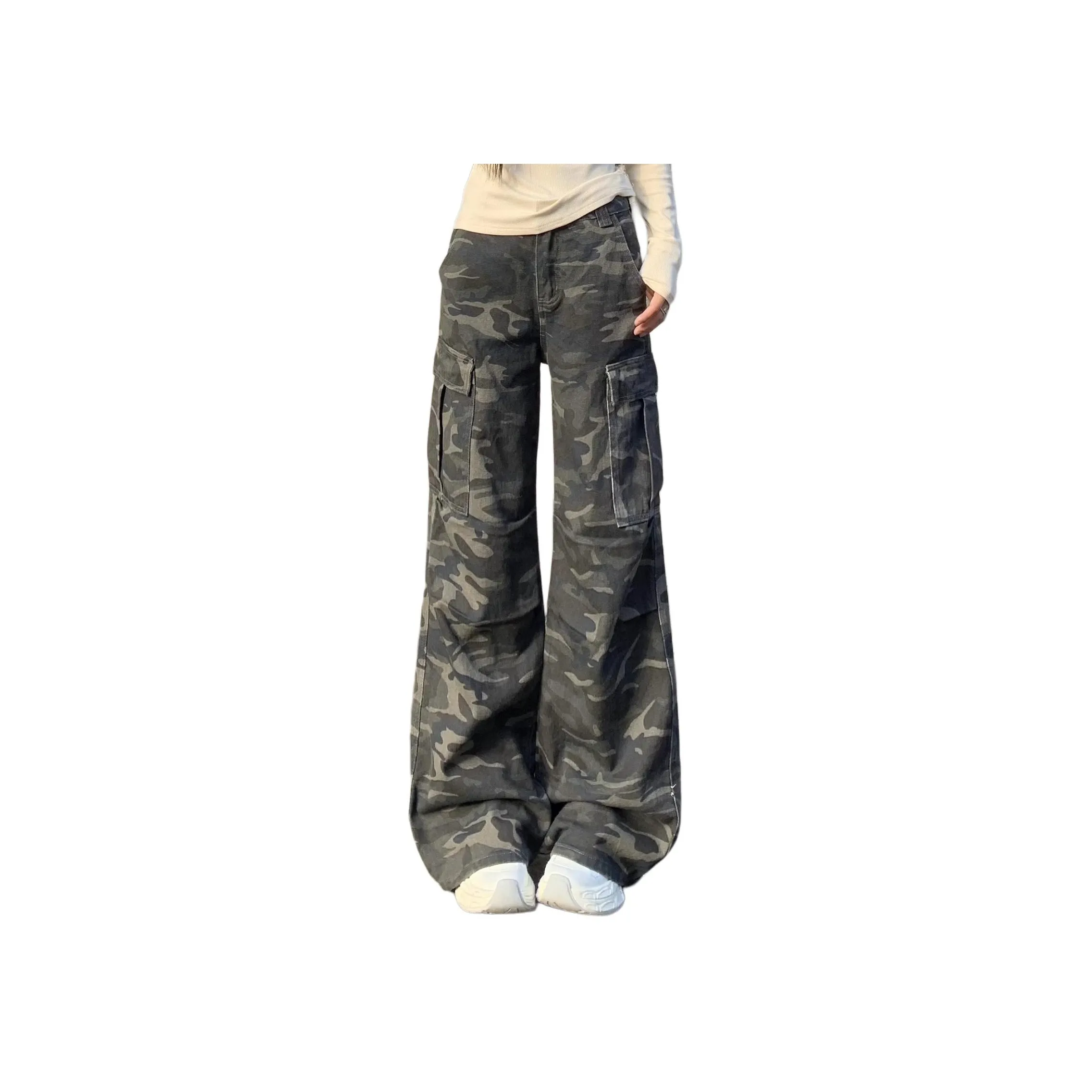 YEARNED Джинсы Женские Камуфляж