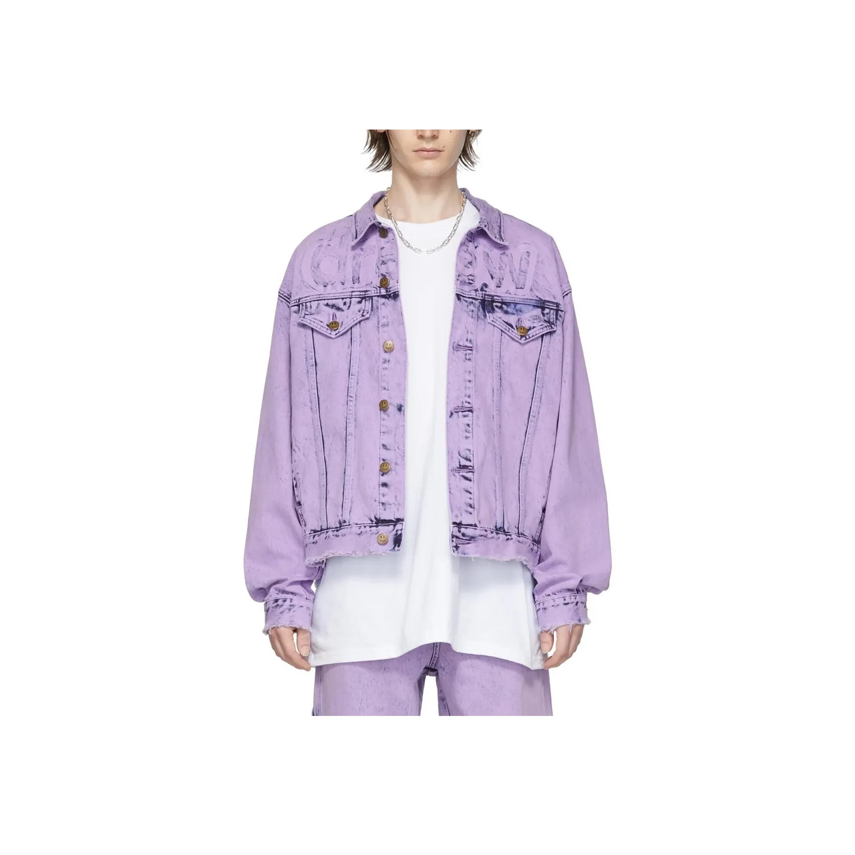 Drew House Letter Logo Series Denim Jackets Men's Purple