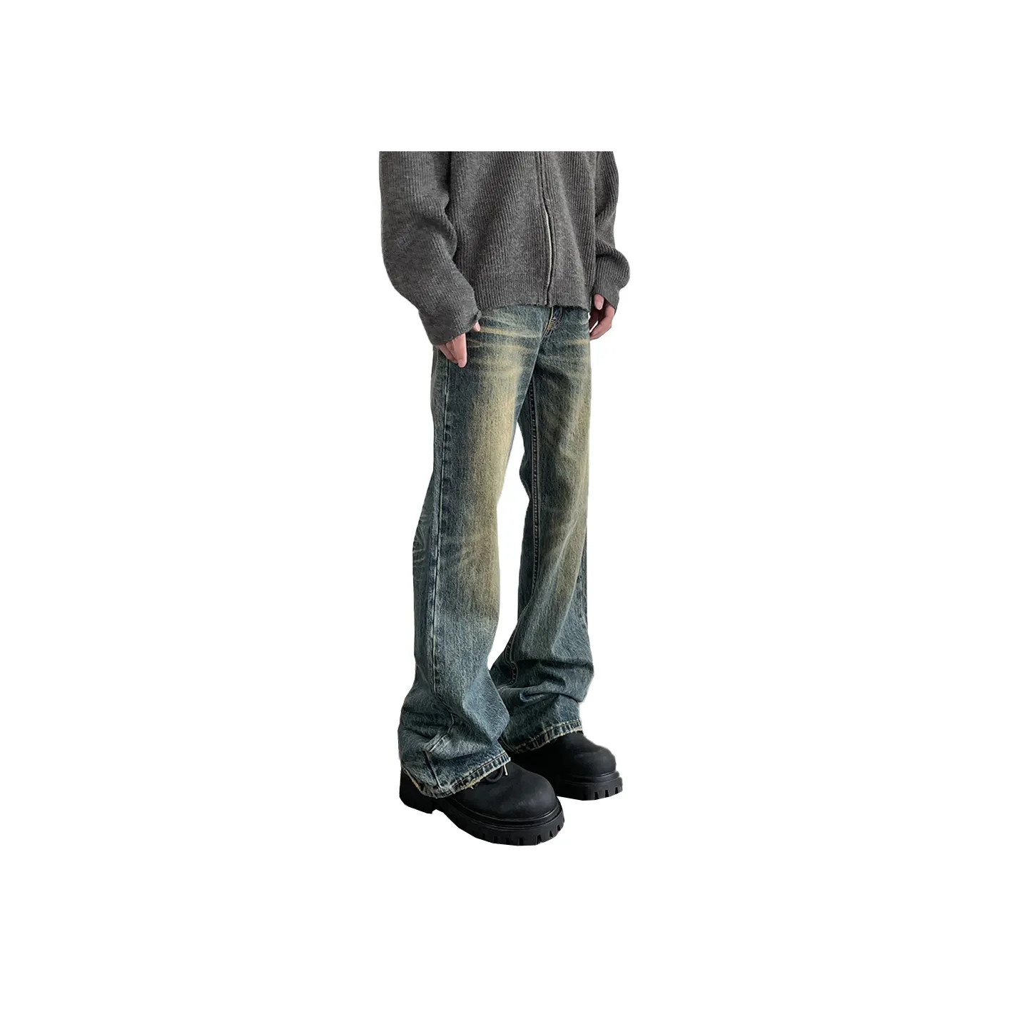 RENBEN Универсальный увеличивающий высоту роскошная уличная мода джинсы унисекс