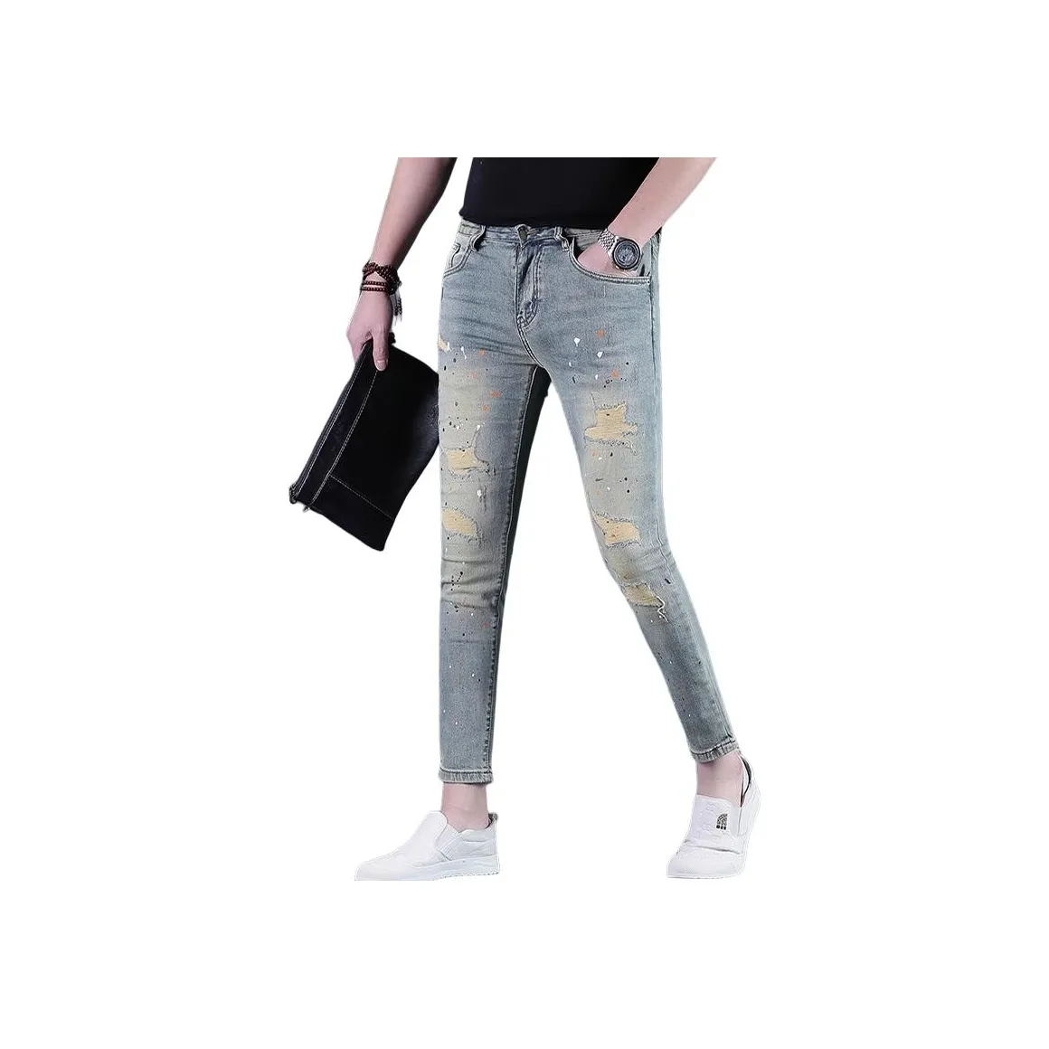 CHENYING Винтажные синие мужские джинсы