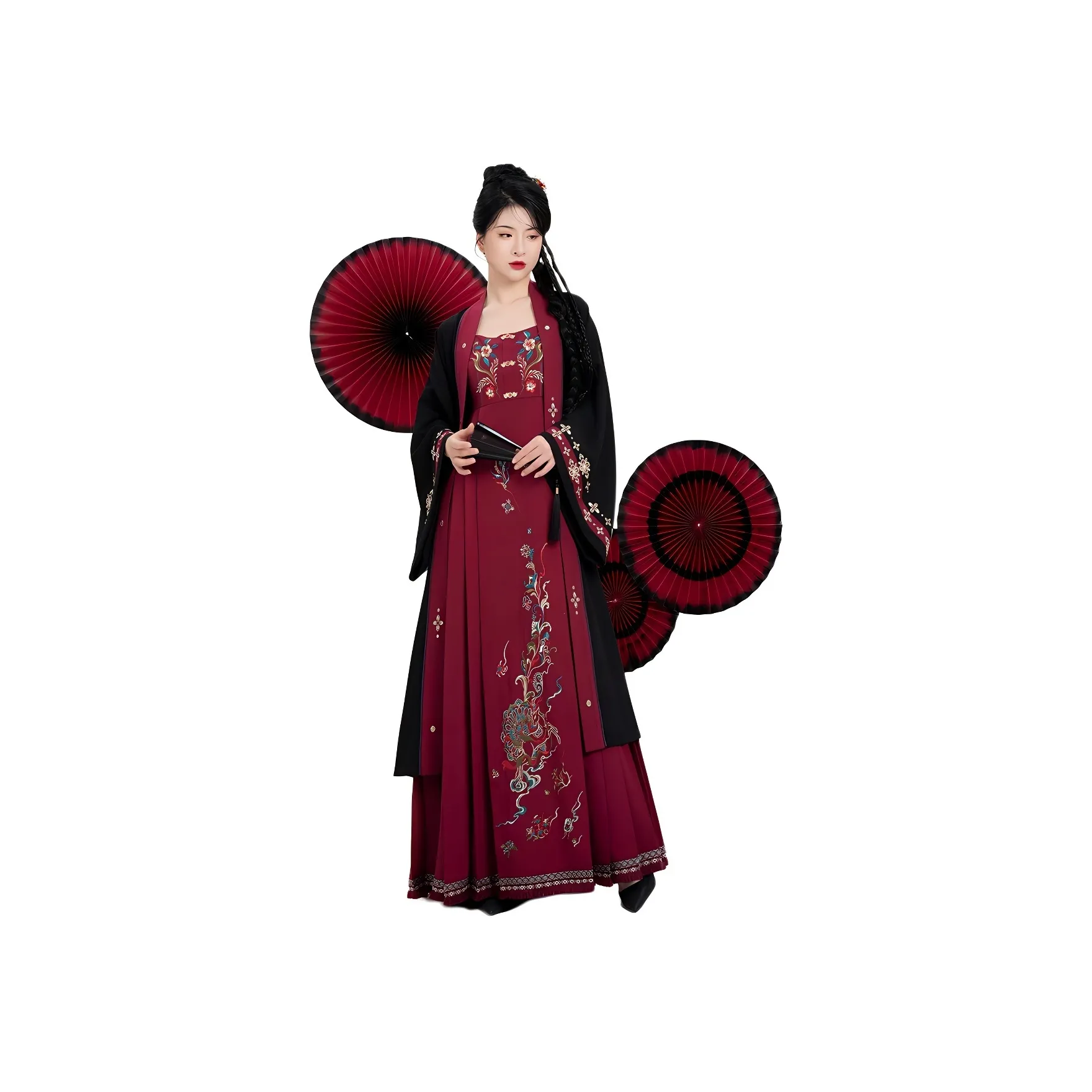 Weaving Division Hanfu Women's Two Piece Set Lilac Coat+Horse Face Dress
