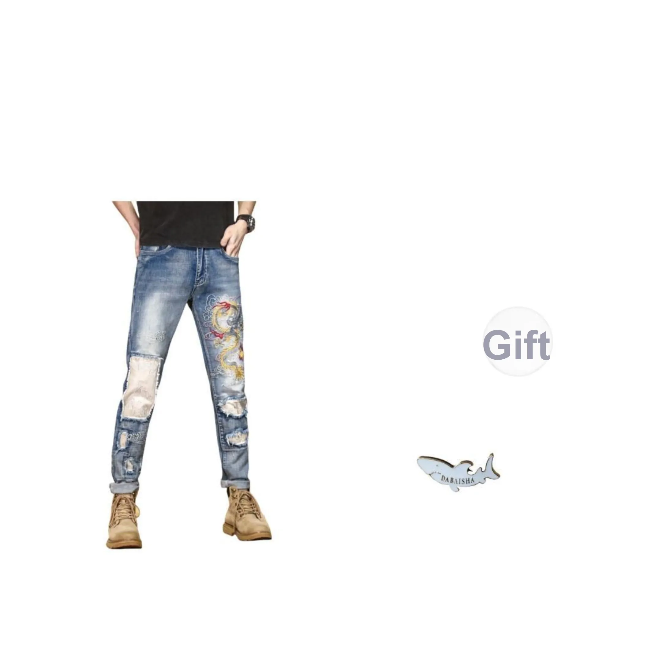 DABAISHA Синий Мужской Джинсы