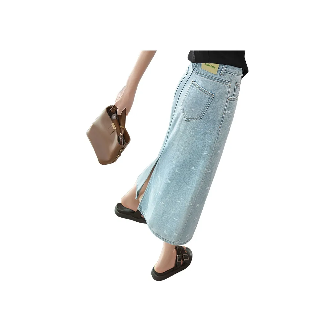 Cypress House Denim Long Skirt Women's Light Blue Cypress House Деним Длинный Юбка Женская Светло-Синий