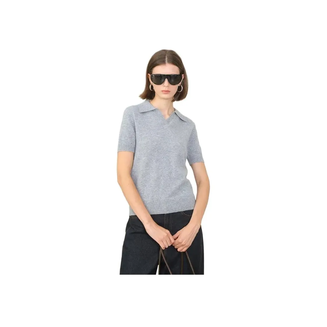 ELLIATTCOLLECTIVE Шерсть Кашемир Трикотажная ткань Короткий рукав Поло Женские