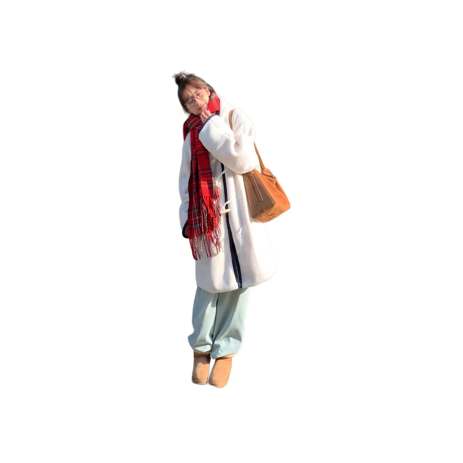 INSLIISA Coats Women's Cheese White