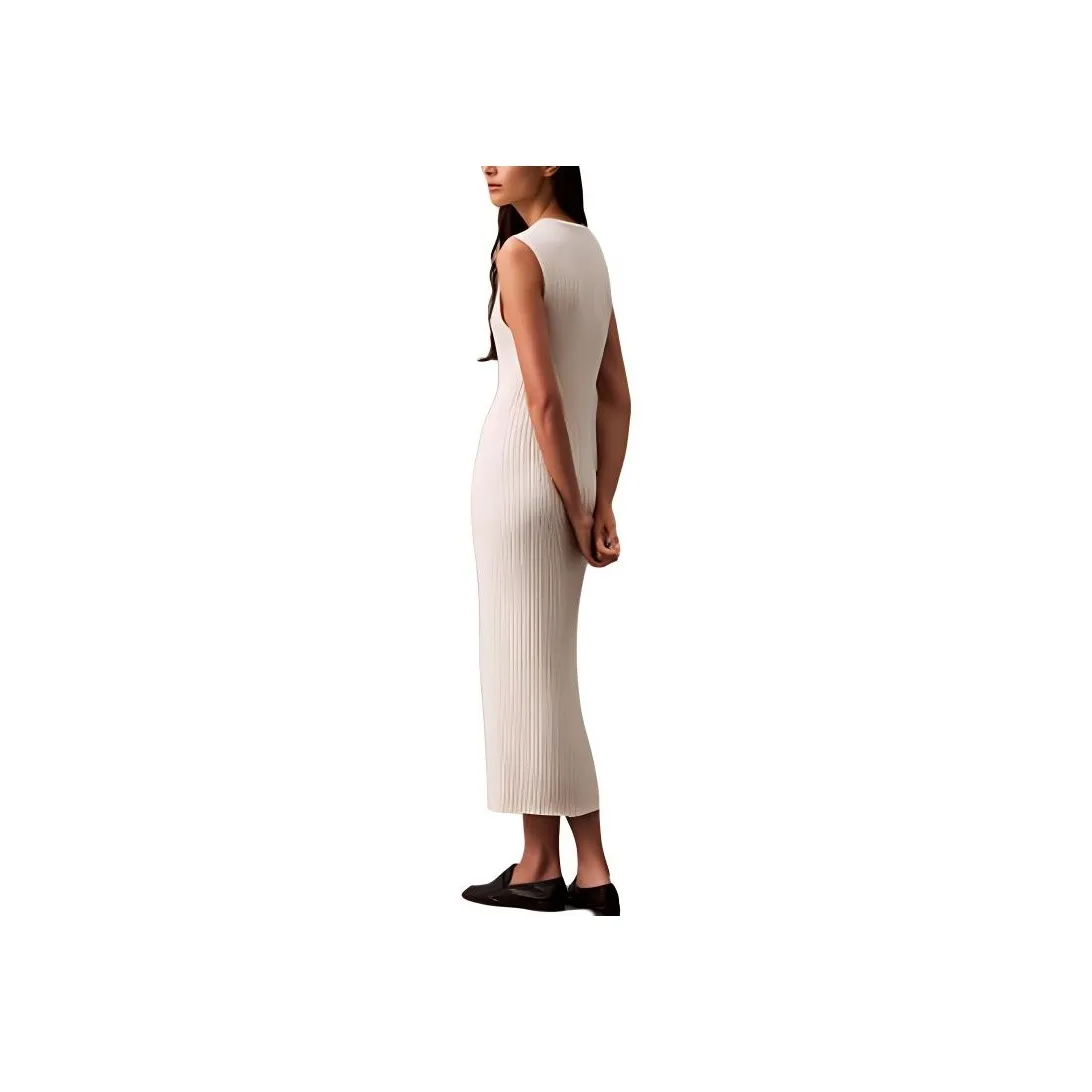 CALVIN KLEIN Sleeveless Dress Women's Cow Ivory