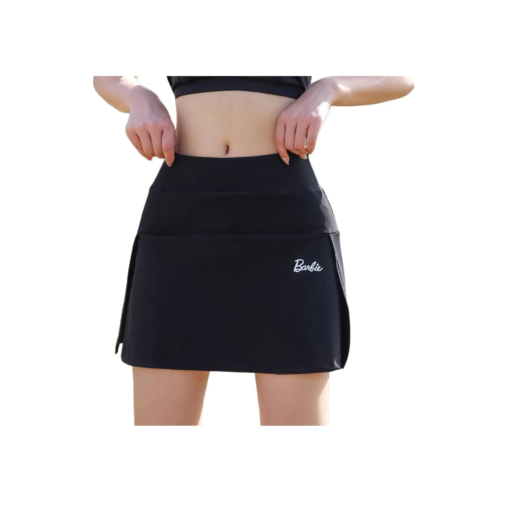 Барби Черный [Подкладка кармана] Женские Йога Юбки