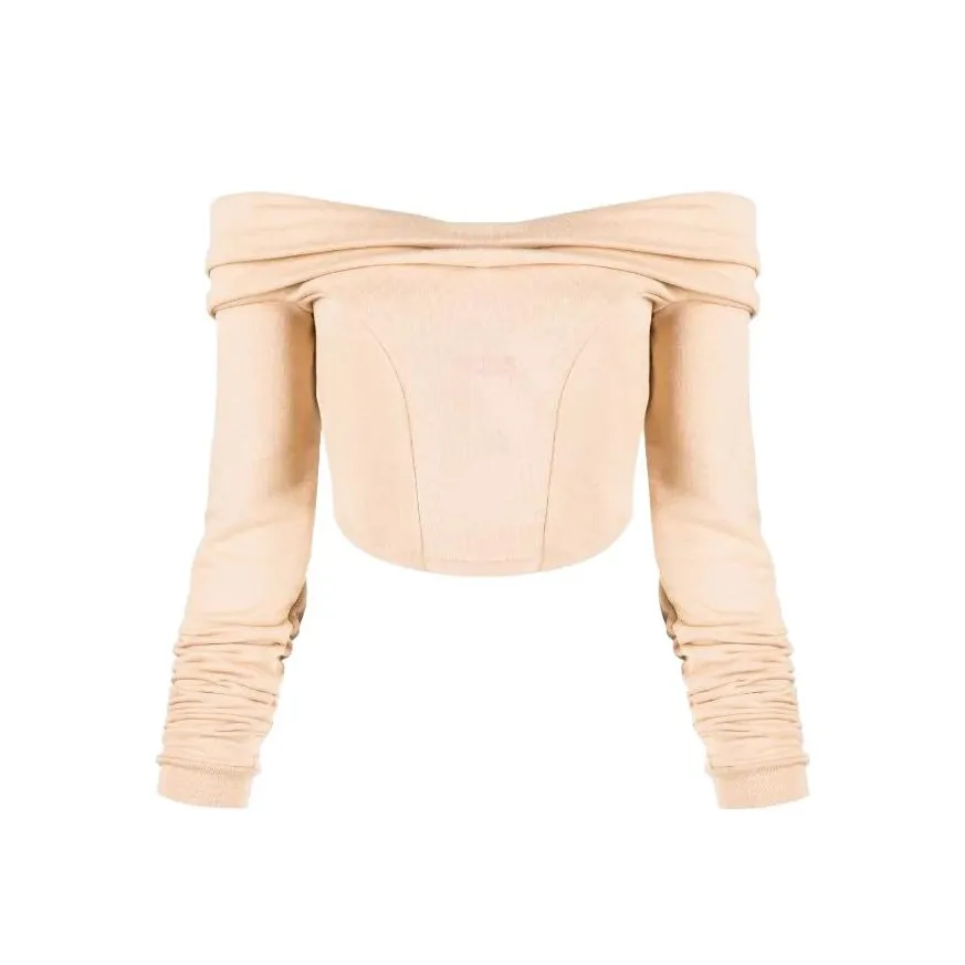 GCDS Couture Logo print Off shoulder Sweatshirt