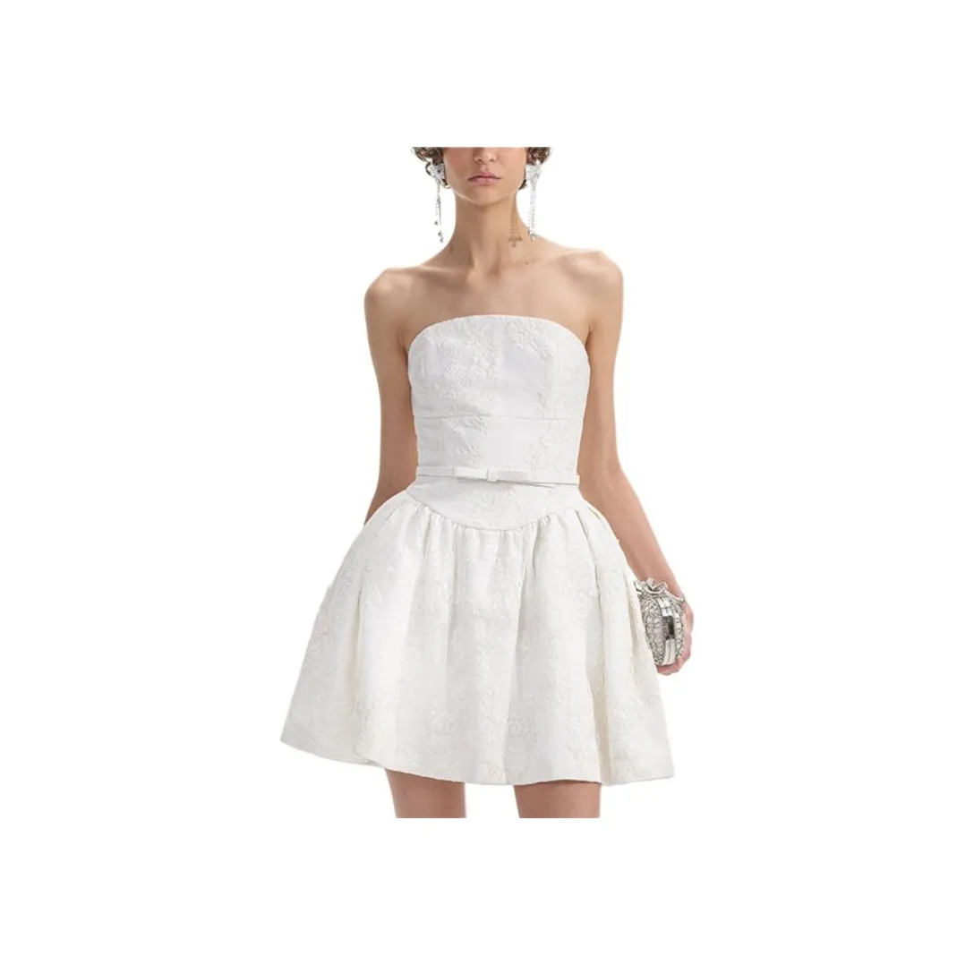 Self portrait Sleeveless Dress Women's Ivory White