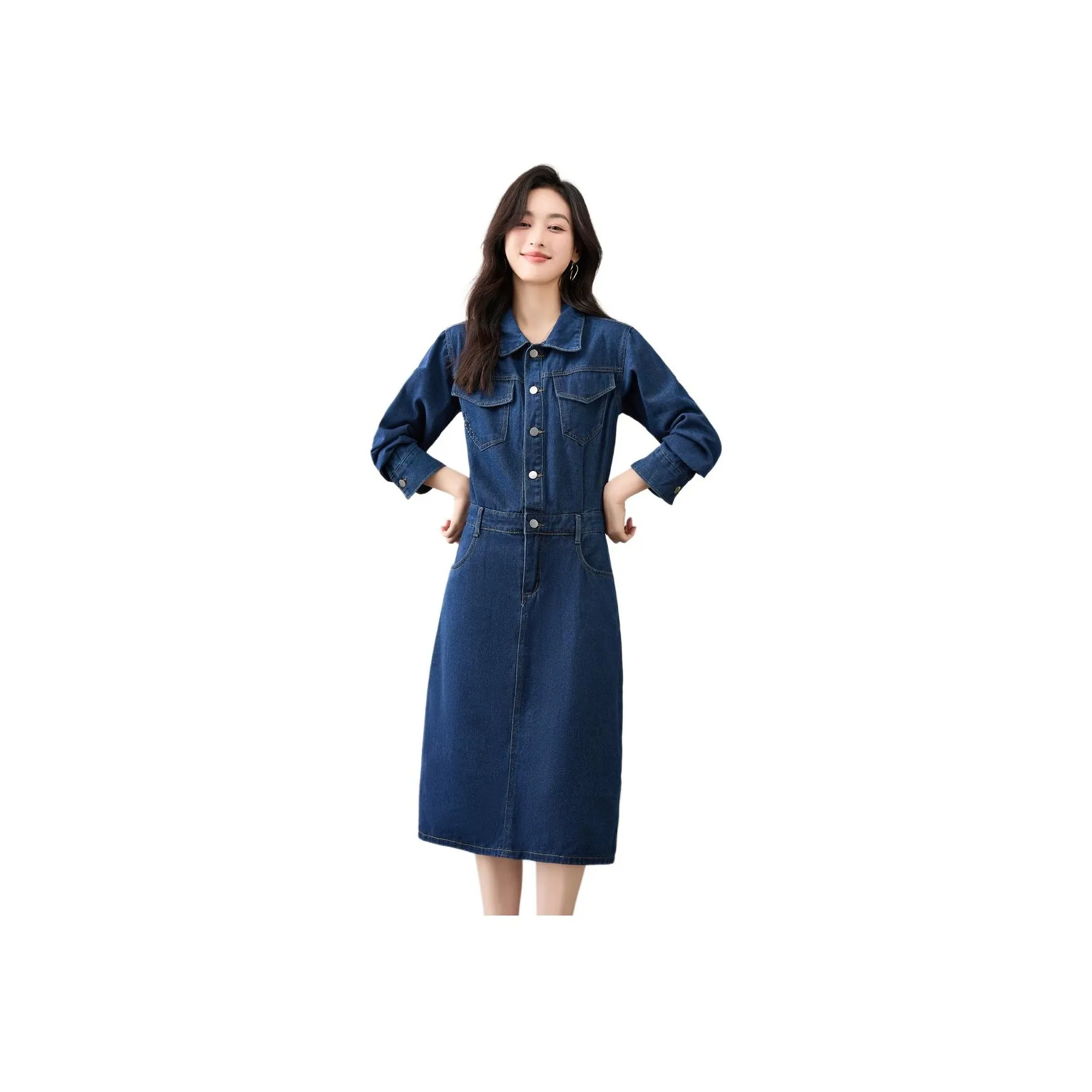 Like The Age Of Water Spring Dress Straight Women's Blue