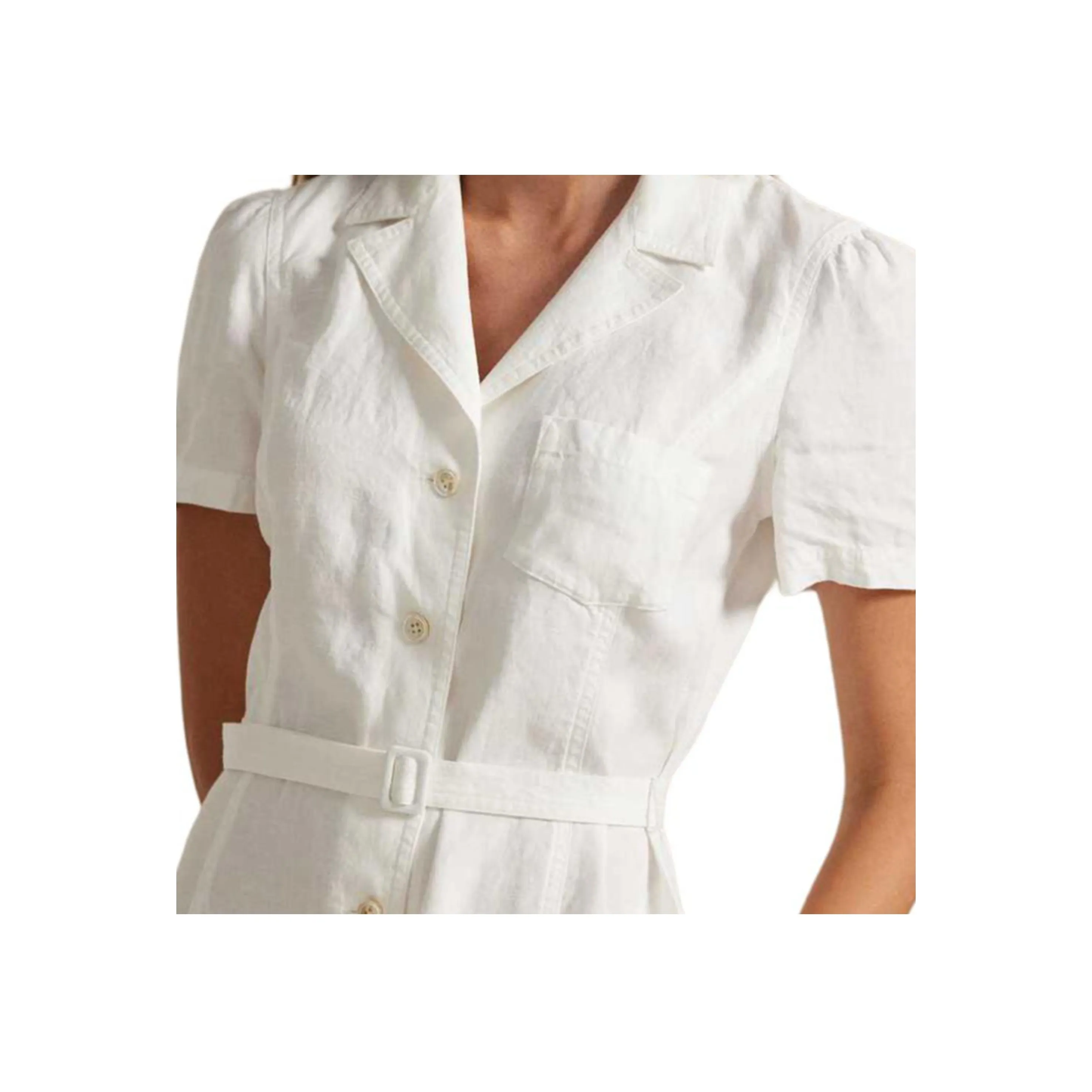 Polo Ralph Lauren FW25 Short Sleeved Dress Women's White