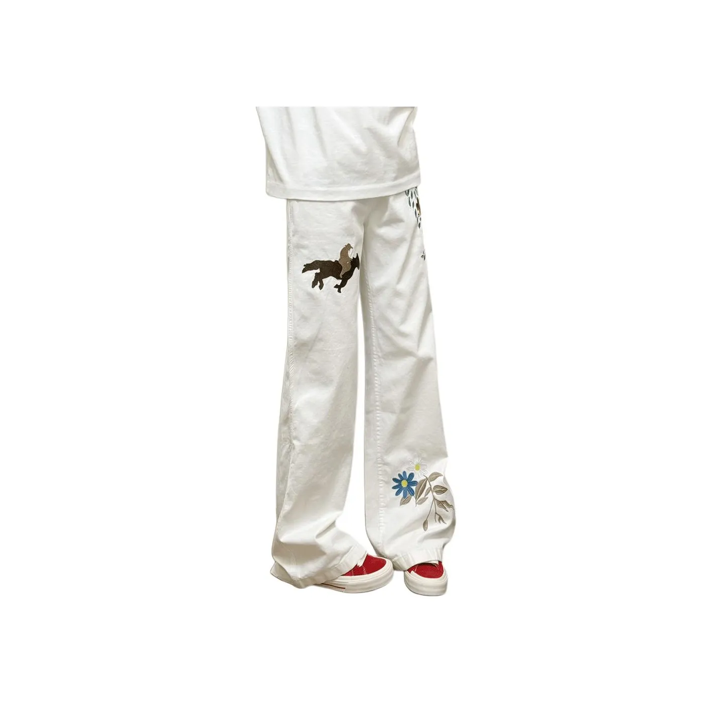 XUJIA Белые Унисекс Джинсы