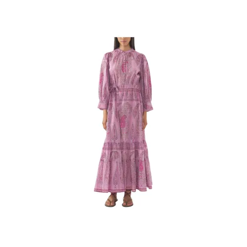 ANTIK BATIK Розовые Женские Длинные Платья с Рукавами