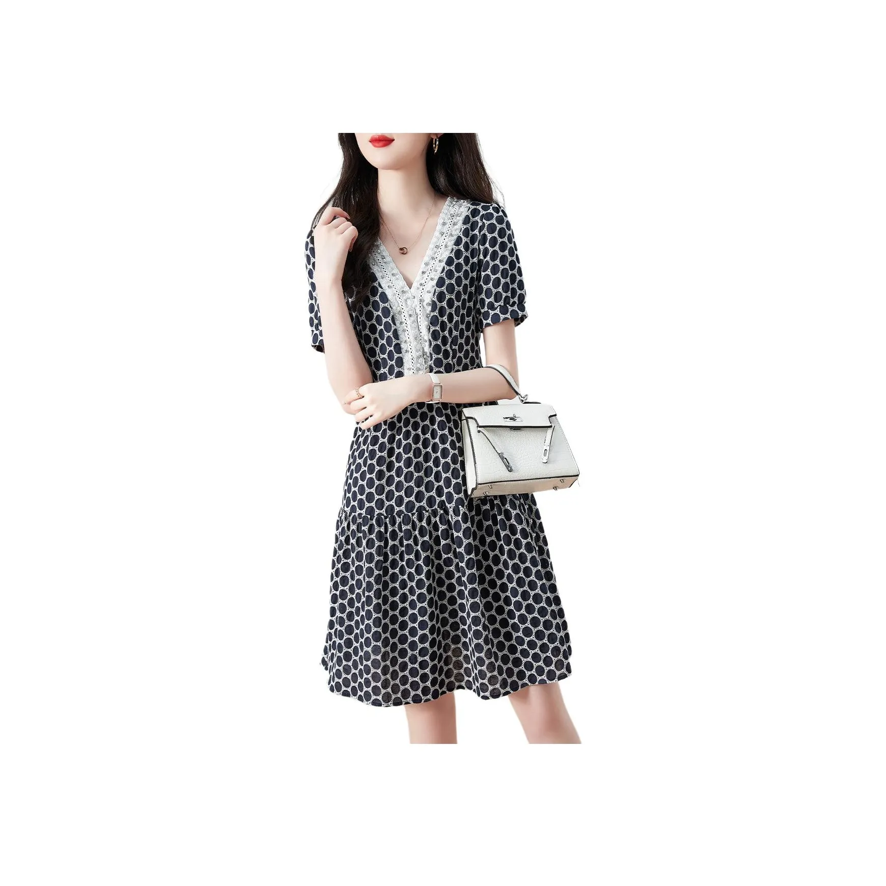 XWI Short Sleeved Dress Women's Navy Blue