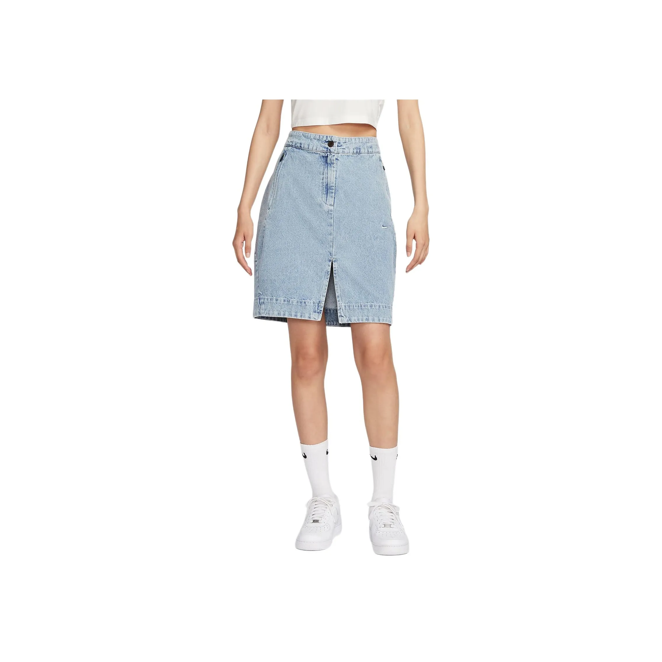 Nike Sportswear Denim Short Skirts Women's Light Armory Blue