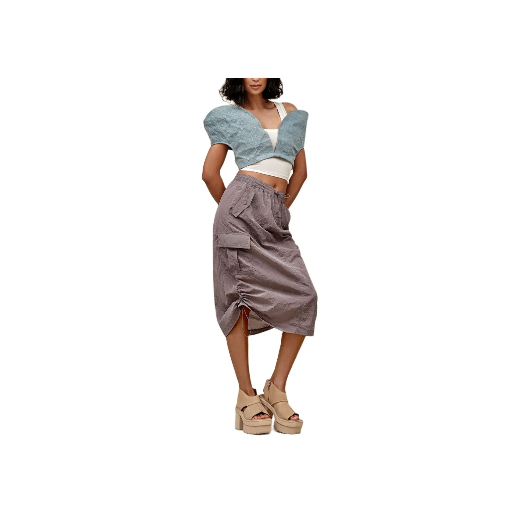 UGG SS25 Повседневный Длинный Юбка Женские Сладкий Сливовый Цвет