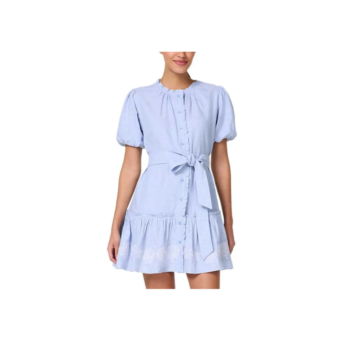 Kate Spade Qutlel Collection SS25 Short Sleeved Dress Women's Blue