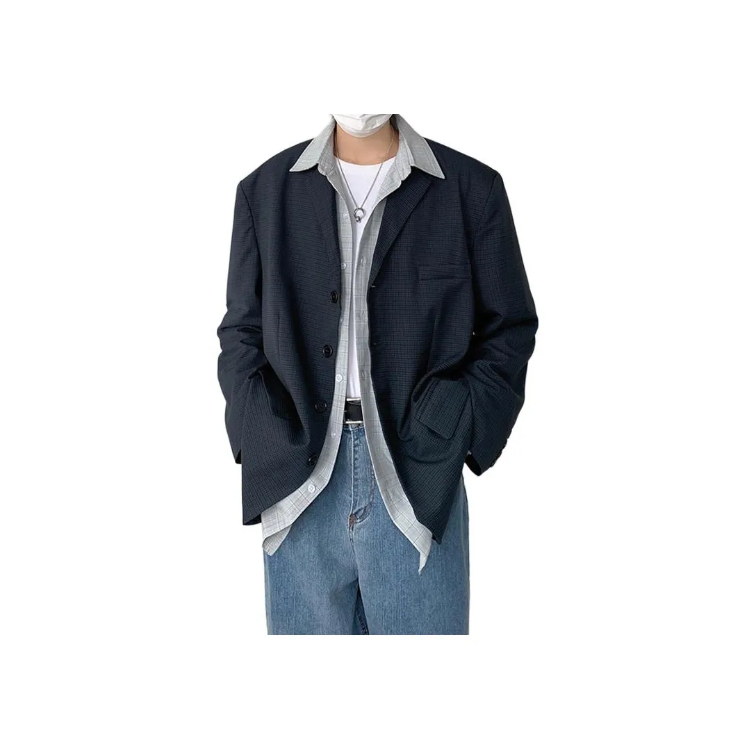 GANGZAI Синий Клетка Унисекс Деловые Костюмы