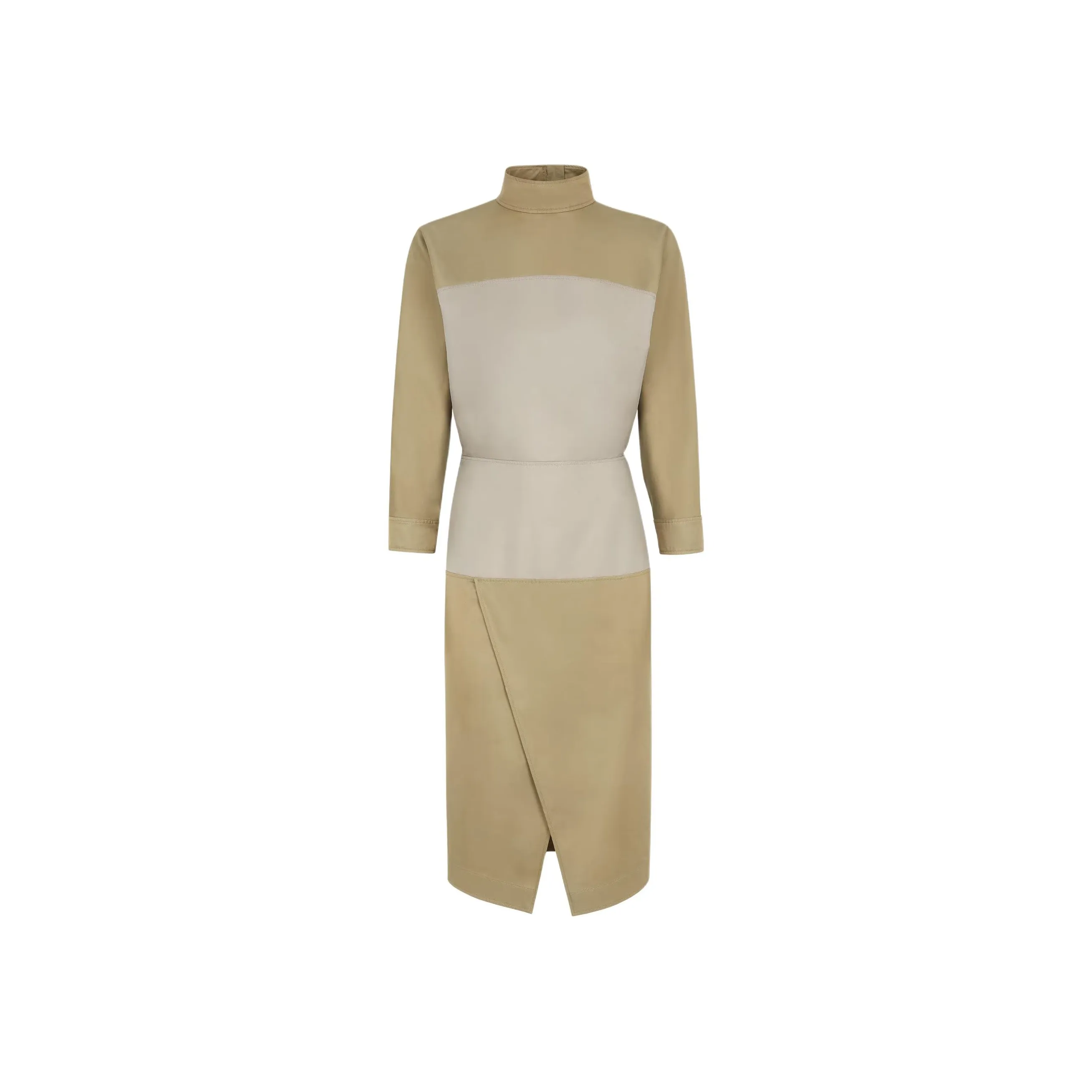 FENDI Stand Up Collar Midi Dress