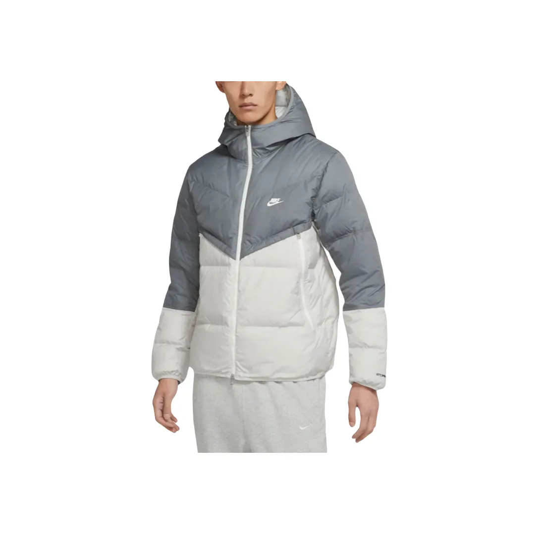 Nike Storm FITRunner Down Jacket Men's Silver White