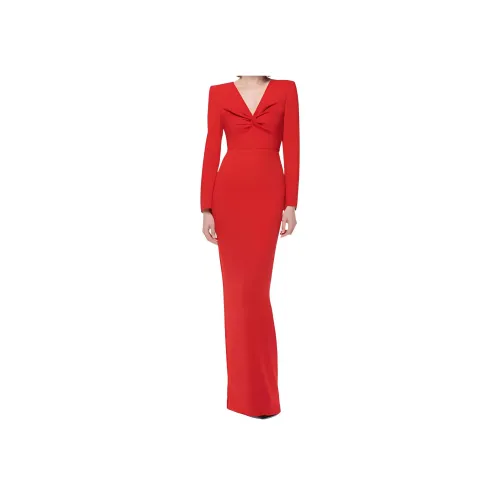 ROLAND MOURET Red Женские Длинные Рукава Платья