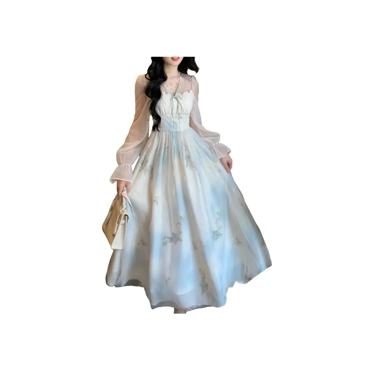 FLIM Long Sleeved Dress Women's Light Blue