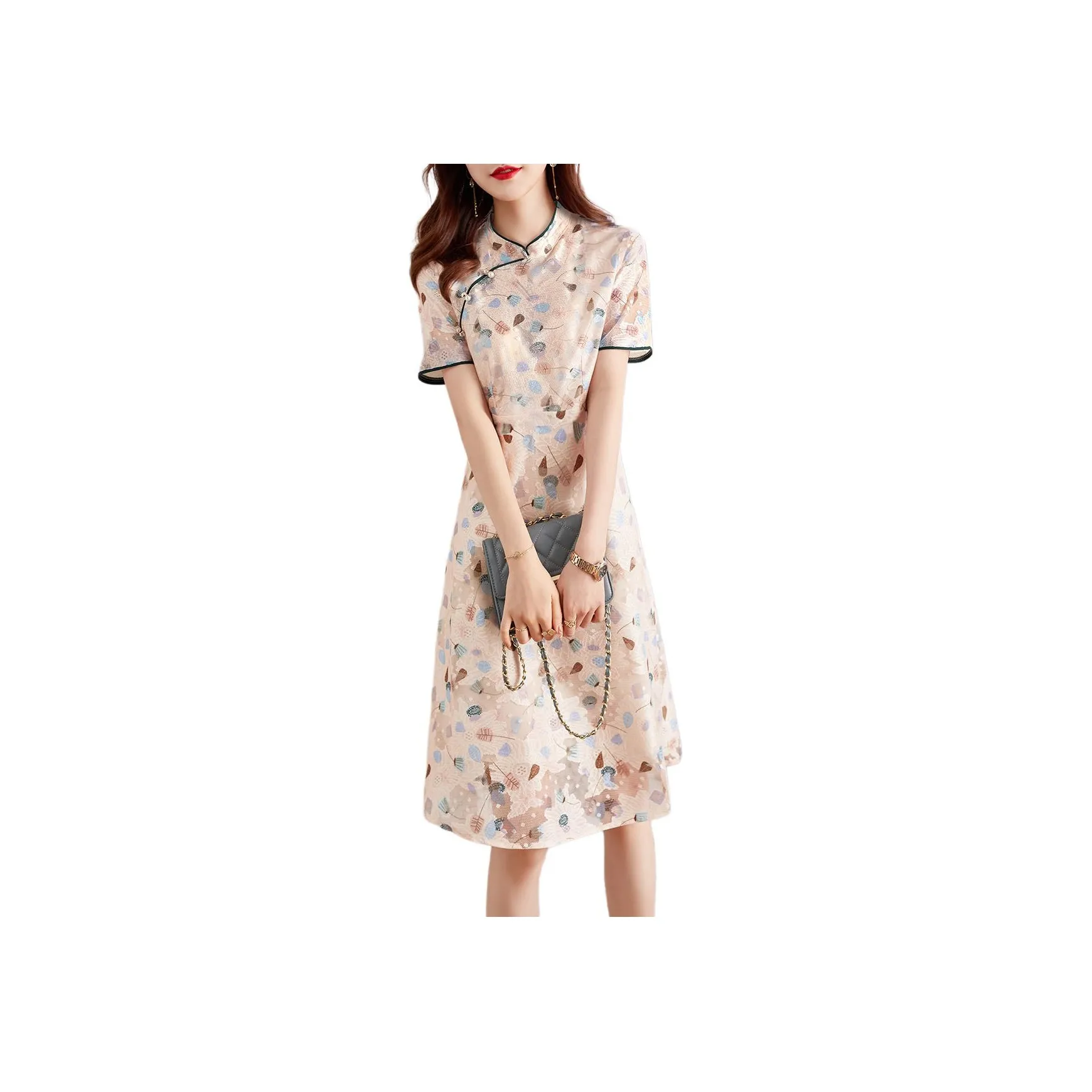 XWI Short Sleeved Dress Women's Orange Pink