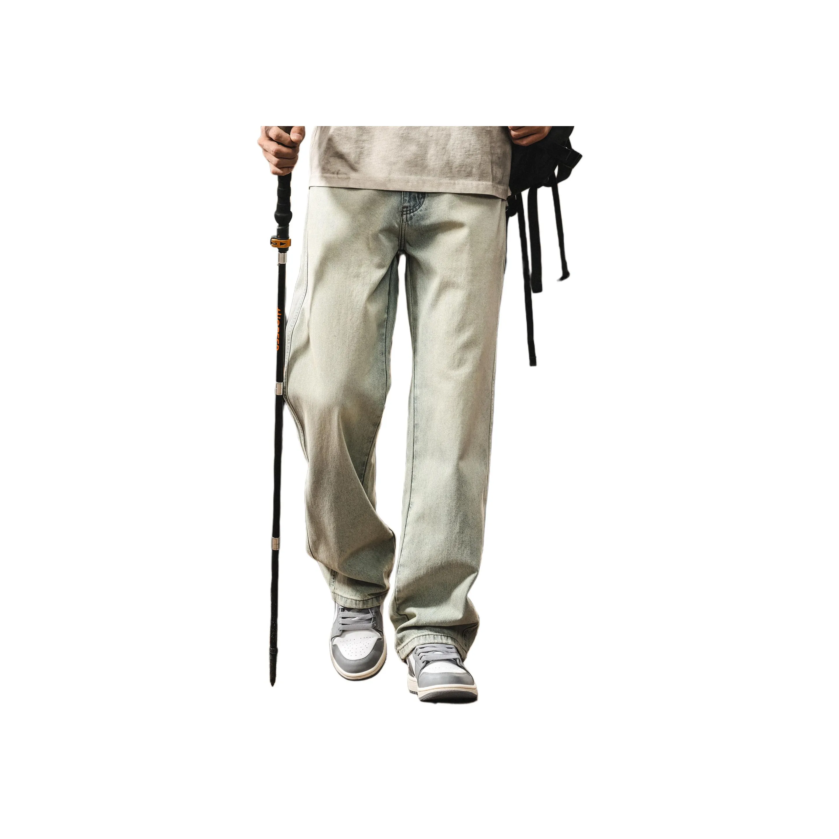 JIELEINUO Небесный синий Мужские Джинсы