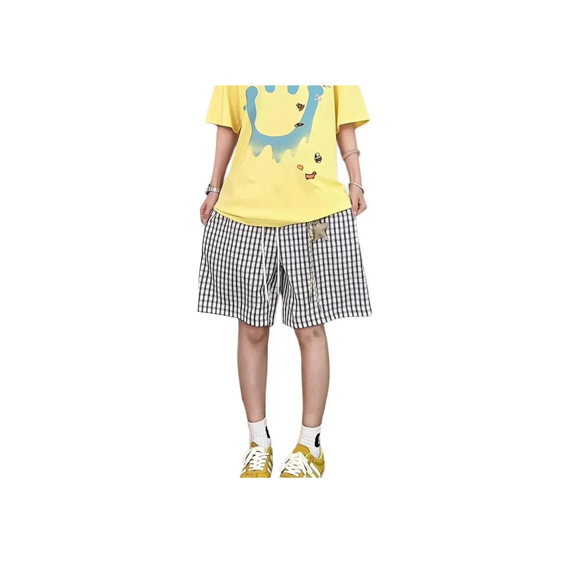 DARK HORSE Тонкий Дышащий Непринужденный стиль Повседневные брюки длиной до колена Стильные парные брюки Mid Cuff Унисекс