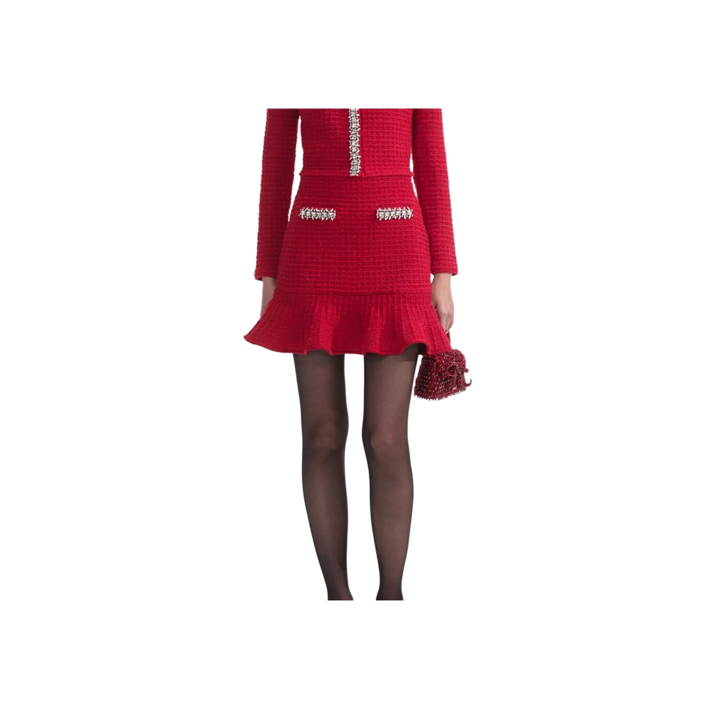 Self portrait Textured Knit Mini Skirt