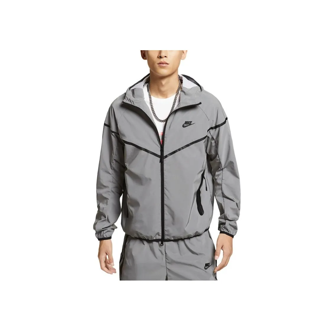 Nike Woven FW24 Flash Jackets Coats Men's Reflective Silver/Black