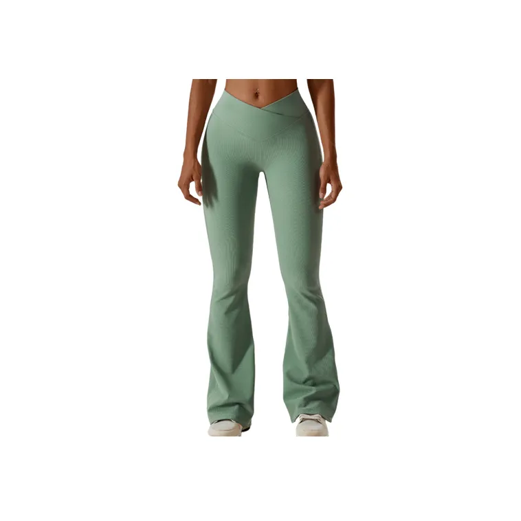 Sports Casual Fine Rib Knit Leggings Women