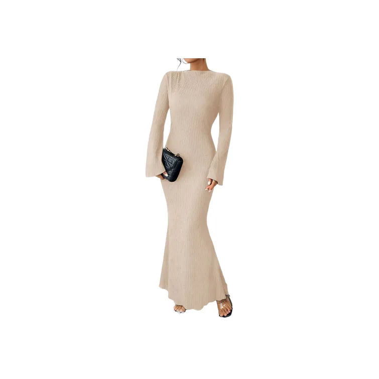 Fashionable Simple Long Sleeved Dress