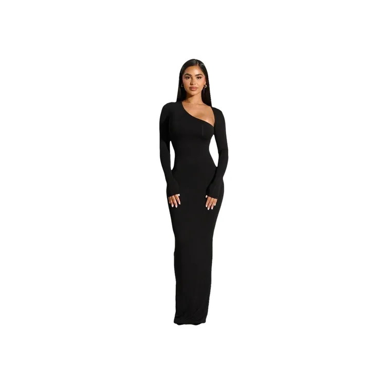 Elegant Long Sleeve Polyester Dress Women