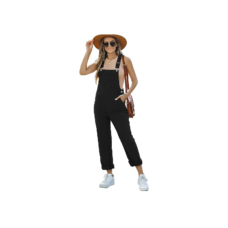 Casual Plain Polyester Overall Women